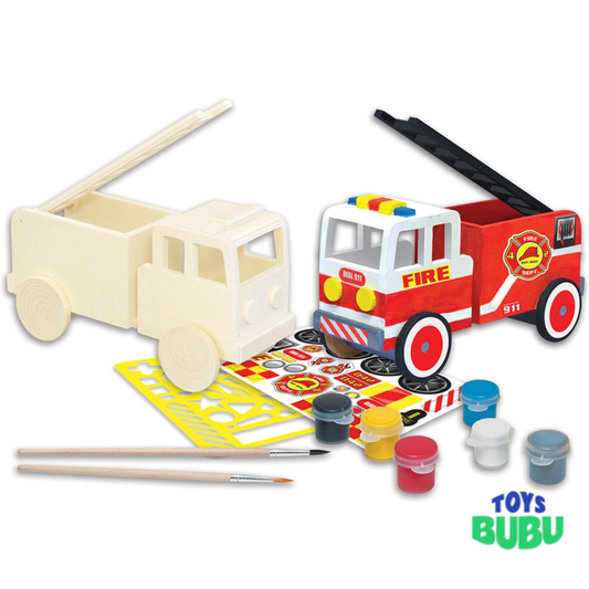 DIY Firetruck Wood Paint Set for Kids – Creative Painting Craft Kit