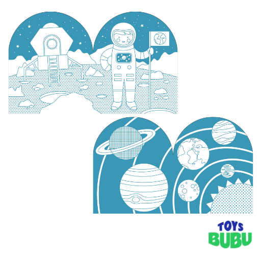 Coloring Book with Stickers - Outer Space