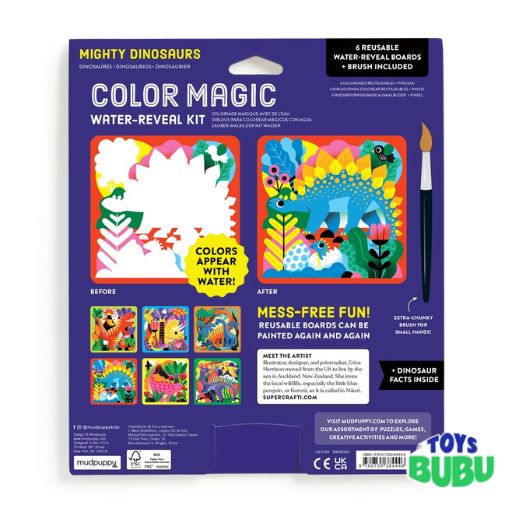 Mighty Dinosaurs Color Magic Water-Reveal Kit by Mud Puppy