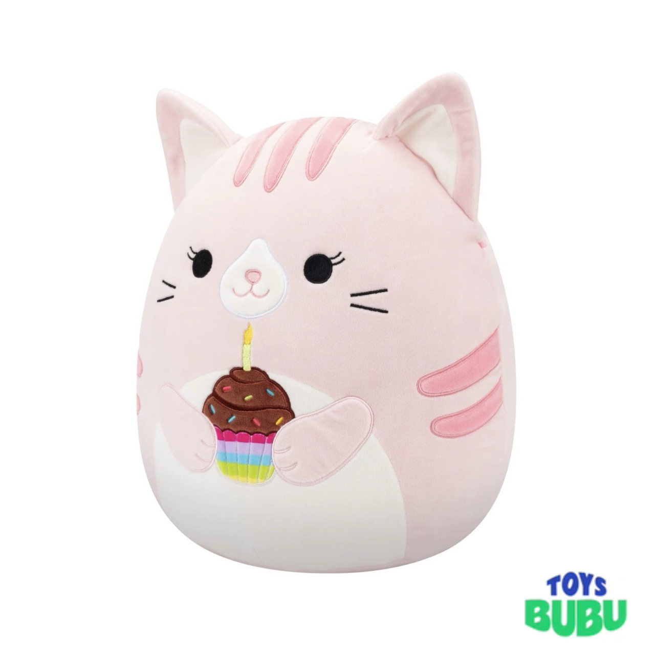 Squishmallows Laura the Pink Cat Birthday Plush 5" – Birthday Edition Collectible Stuffed Animal