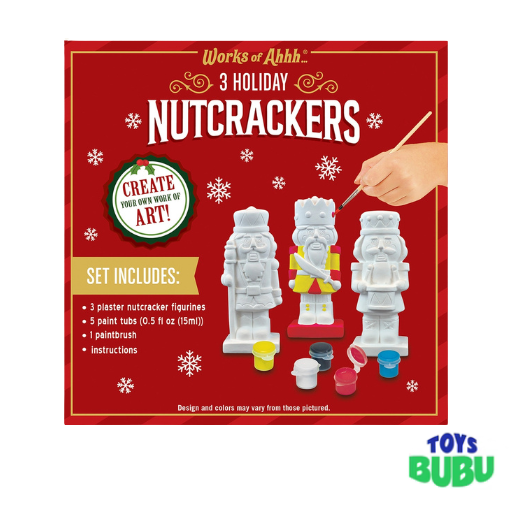 Holiday Nut Crackers - 3 Pack Plaster Paint Kit