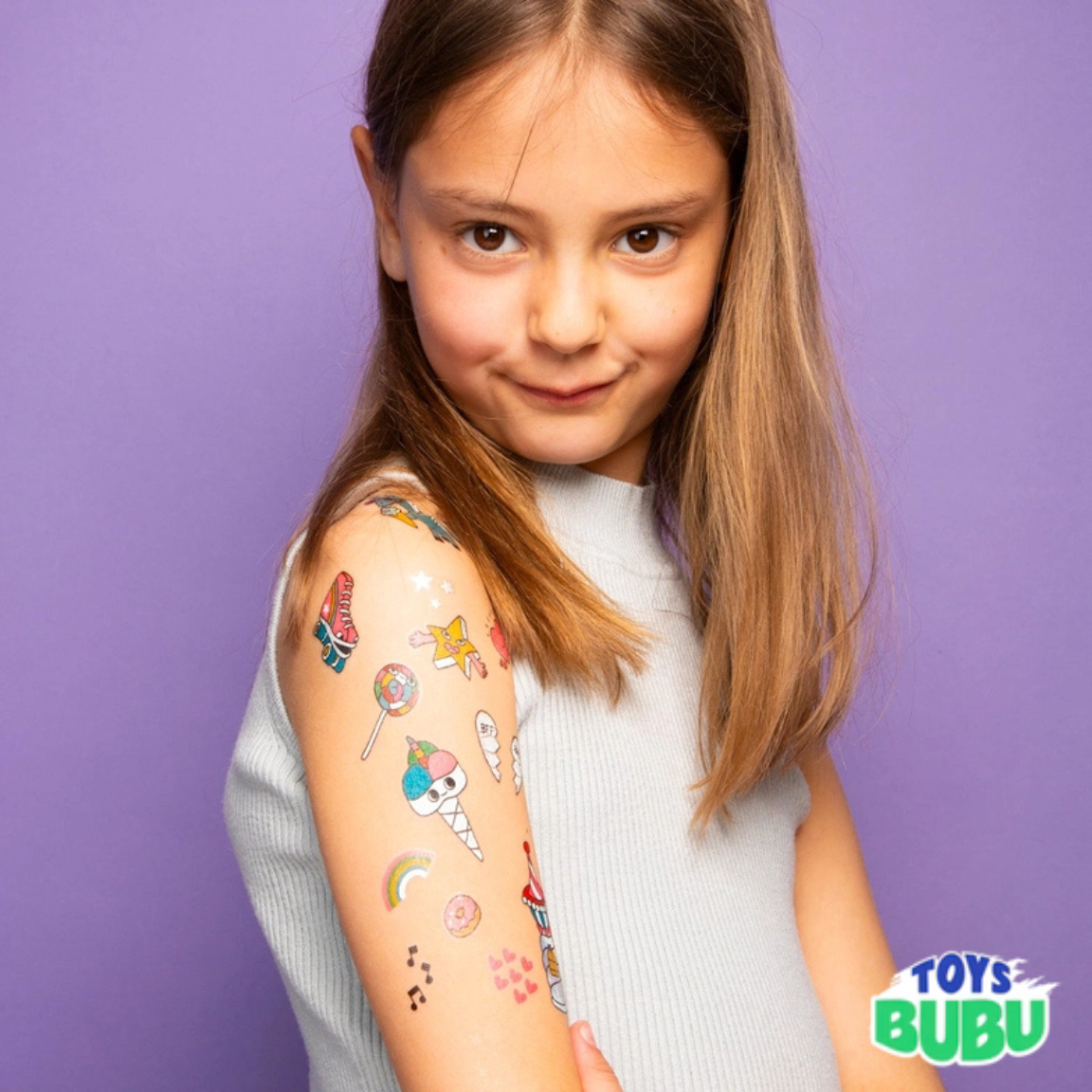 Kawaii Temporary Tattoos for Kids by OMY β 50 Neon & Gold Party Tattoos (Ages 3 and above)