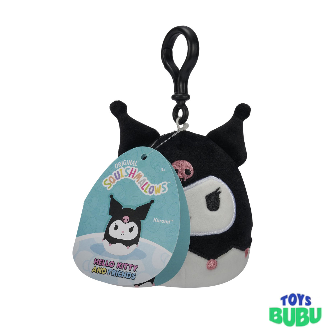 Sanrio Kuromi Squishmallows Plush Keychain 3.5" – Mini Clip-On Collectible Plush