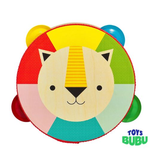 Wooden Lion Tambourine by Petit Collage