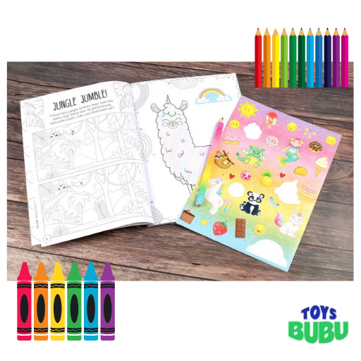 Color Me Cute! Coloring Book with Rainbow Pencil