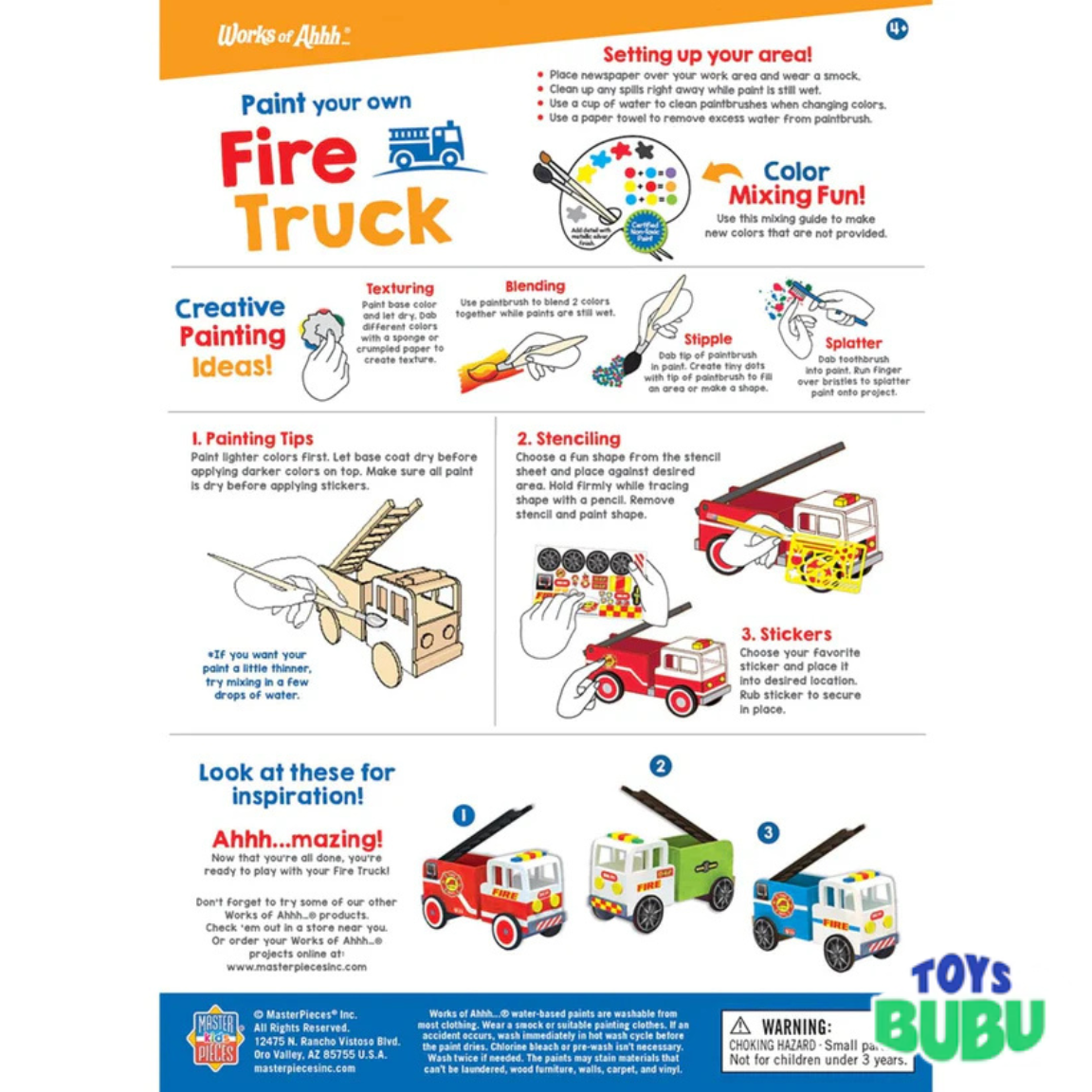 DIY Firetruck Wood Paint Set for Kids β Creative Painting Craft Kit