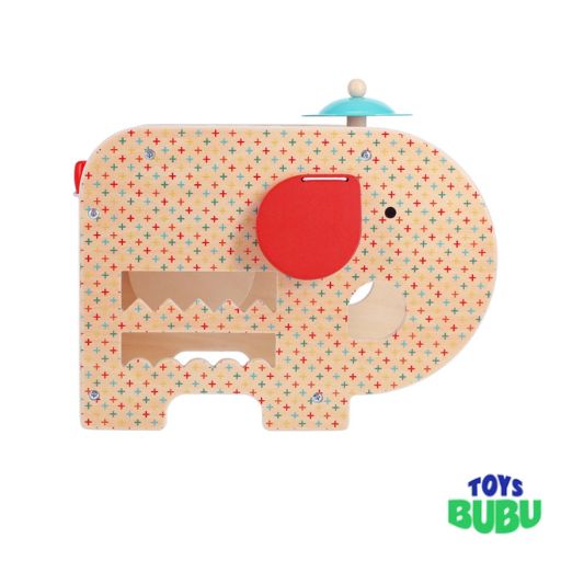 Wooden 5-in-1 Elephant Music Toy by Petit Collage