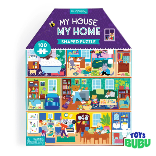 Mudpuppy - My House, My Home 100 Piece House-Shaped Puzzle