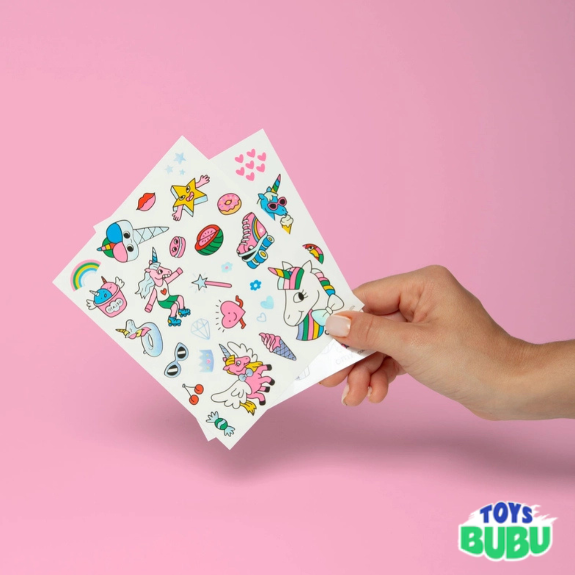 Unicorn Temporary Tattoos for Kids by OMY β 50 Neon & Gold Party Tattoos (Ages 3 and above)