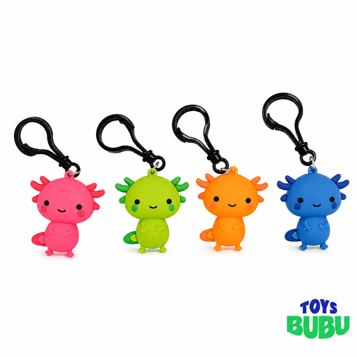 Axolotl Keychain - Assorted Colorful Axolotl Clip-On for Bags and Backpacks