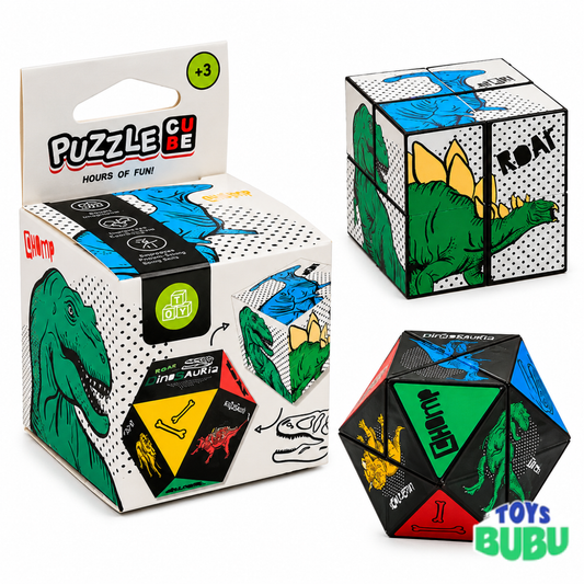 Dinosauria Puzzle Cube Toy – Dinosaur Brain Teaser Puzzle for Kids
