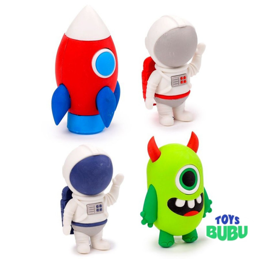 Space Cadet Mini Eraser in Storage Box – Assorted Space-Themed Design