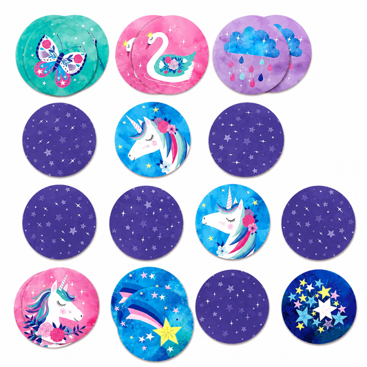 Unicorn Mini Memory Match Game – 24-Piece Memory Matching Game for Kids | Travel Game