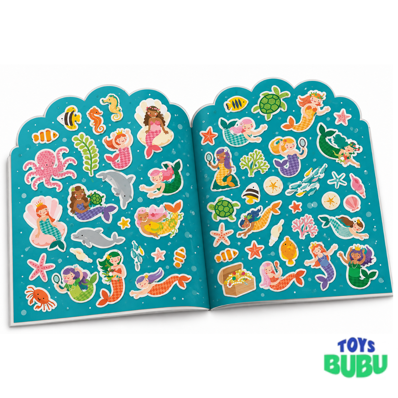 Mermaids Coloring Book with 100+ Stickers – Mermaid Activity Book for Kids