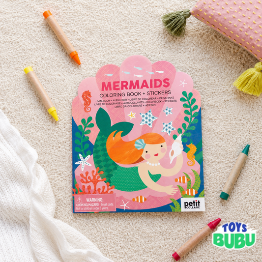 Mermaids Coloring Book with 100+ Stickers – Mermaid Activity Book for Kids
