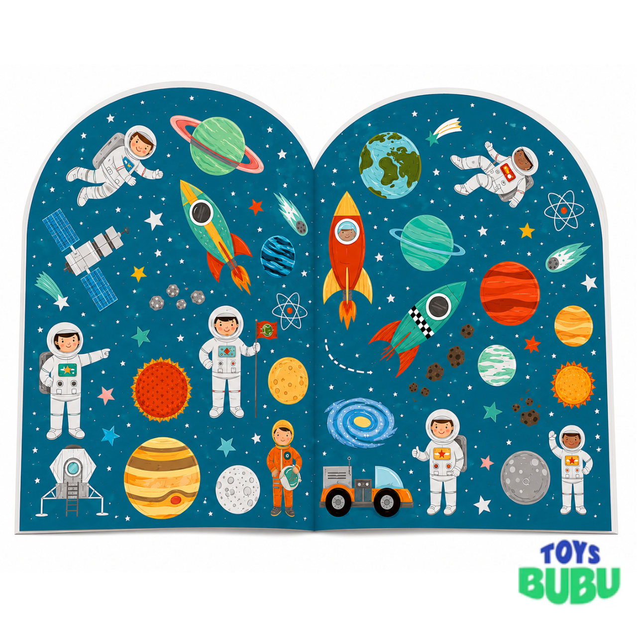 Outer Space Coloring Book with 100+ Stickers – Space Activity Book for Kids