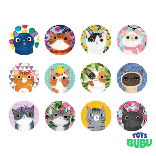 Cat's Meow Mini Memory Match Game – 24-Piece Cat Matching Game for Kids | Travel Memory Game