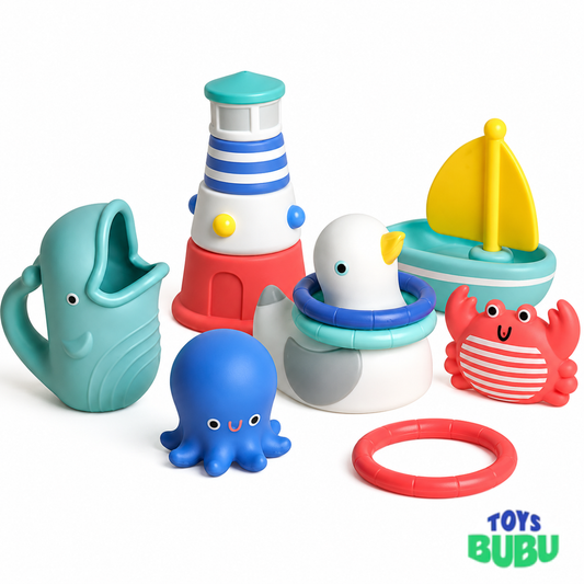 Seaside Splash Bath Toy Set – 12 Piece Nautical Water Toys for Babies & Toddlers