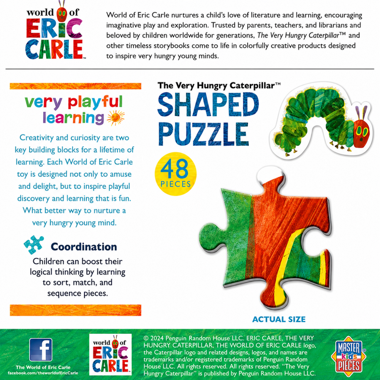 Eric Carle The Very Hungry Caterpillar 48-Piece Shaped Puzzle – Educational Kids Jigsaw Puzzle
