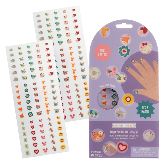 Stephen Joseph Kids Clear Nail Stickers – Peel & Stick Nail Art Set for Children