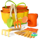 Kids Gardening Tool Set – Sunshine Outdoor Kit with Tote & Tools