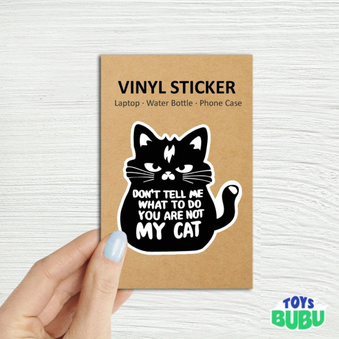 Funny Cat Laptop Sticker – “Don’t Tell Me What To Do” Waterproof Vinyl Decal