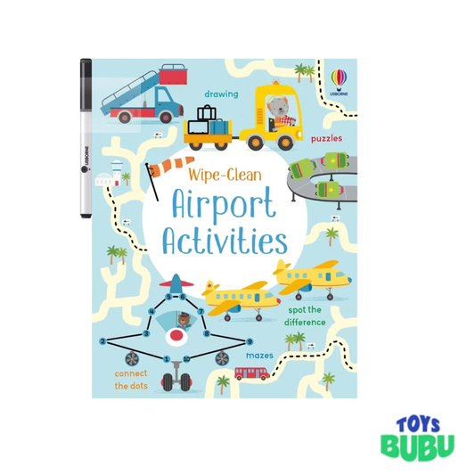 Wipe-Clean Activity Books for Kids – Airport, Unicorn & Aquarium Reusable Learning Set (Usborne)