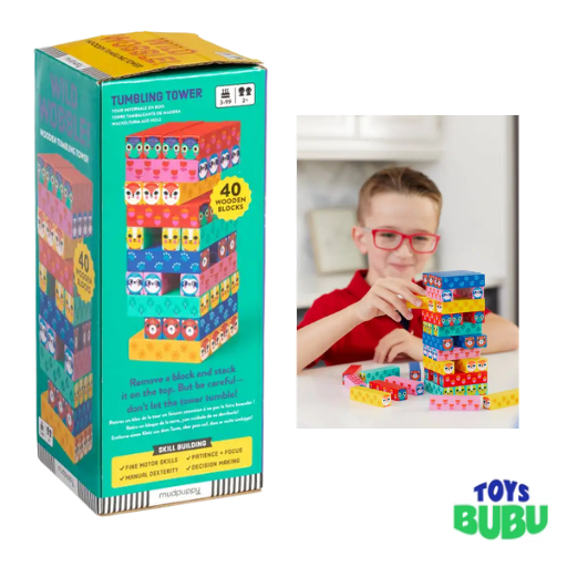 Mudpuppy - Wild Wobble! Wooden Tumbling Tower
