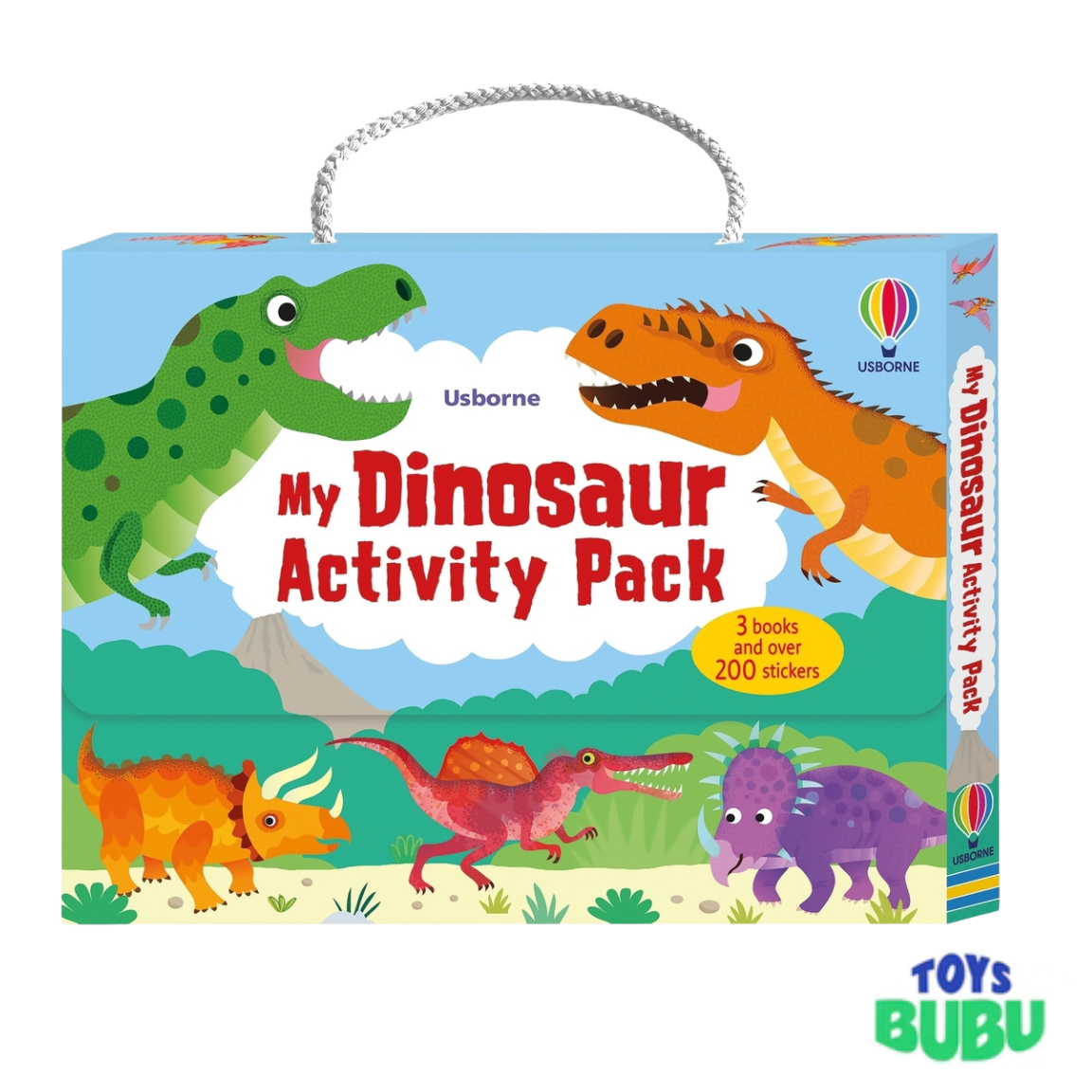 Dinosaur Activity Pack for Kids – 3 Books Set with Stickers, Coloring & Games (Usborne Travel Kit)