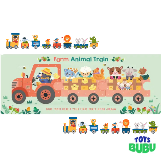 Farm Animal Train - 3-Book Jigsaw Set