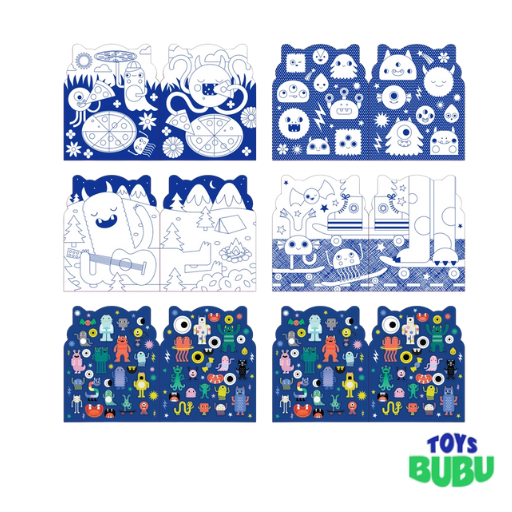 Coloring Book with Stickers: Monsters