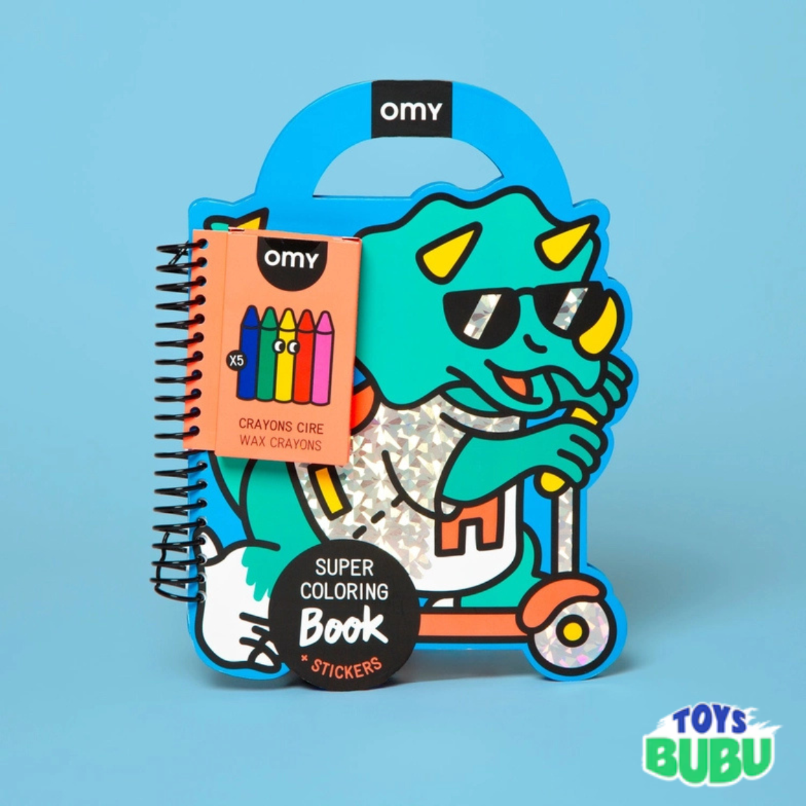 Dinosaur Coloring & Sticker Book for Kids by OMY – 35 Pages with Crayons & Stickers (Ages 3 and older)
