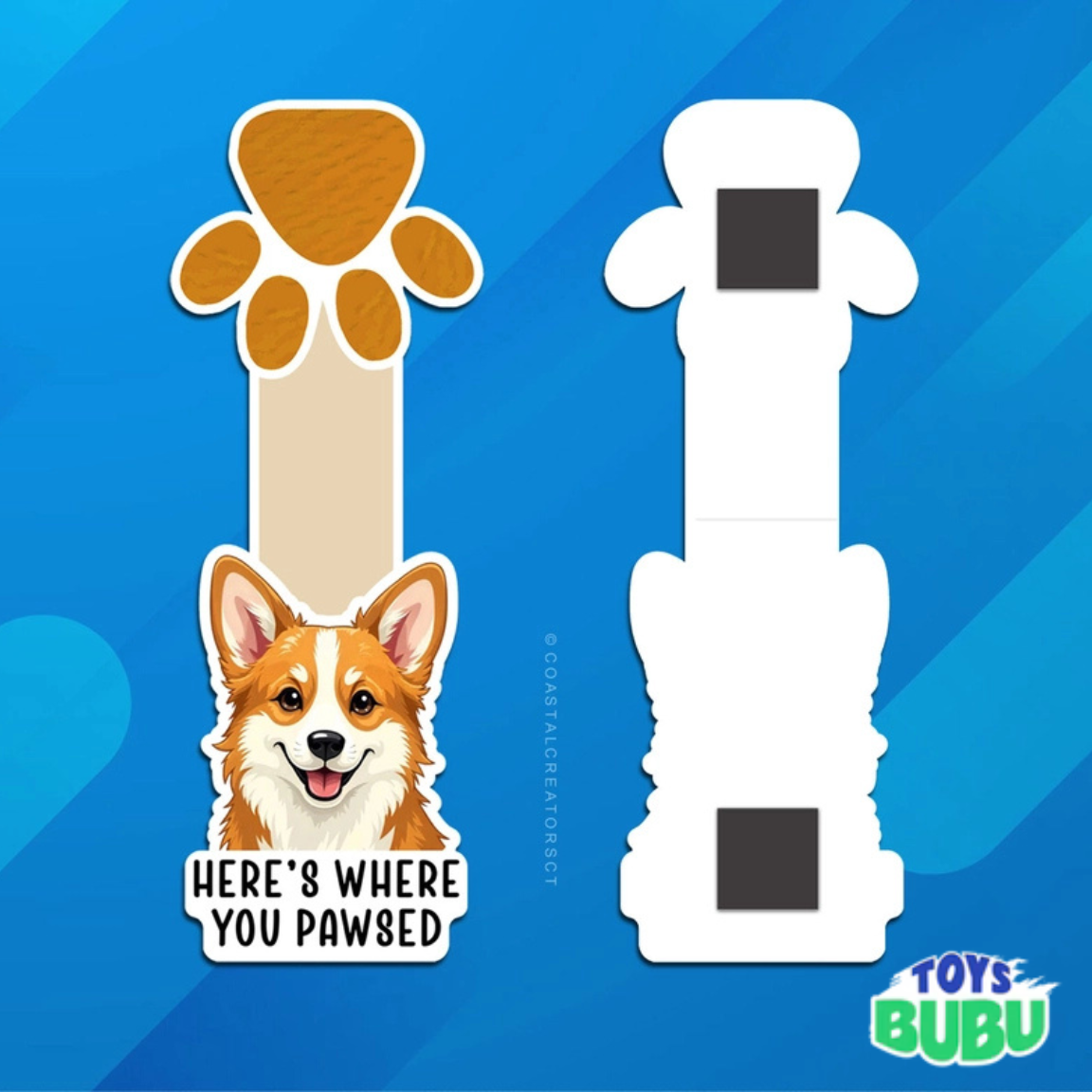 Dog Here’s Where You Pawsed” Magnetic Bookmark – Cute Reversible Bookmark for Book Lovers