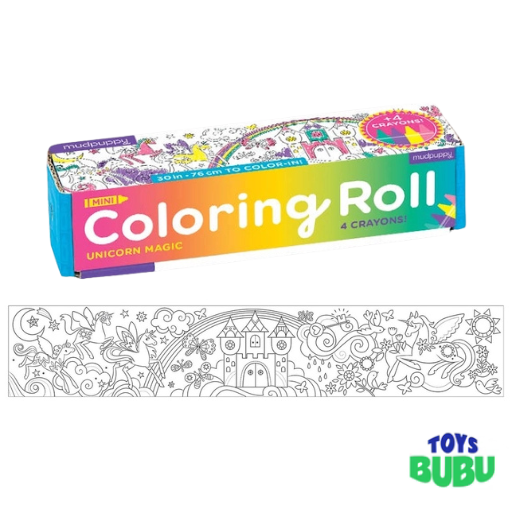 Mudpuppy - Unicorn Magic Mini Coloring Roll