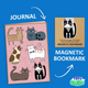 Cat-Themed A5 Journal with Magnetic Bookmark – Cute Notebook for Book Lovers
