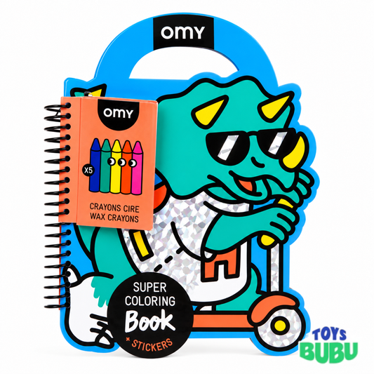Dinosaur Coloring & Sticker Book for Kids by OMY – 35 Pages with Crayons & Stickers (Ages 3 and older)