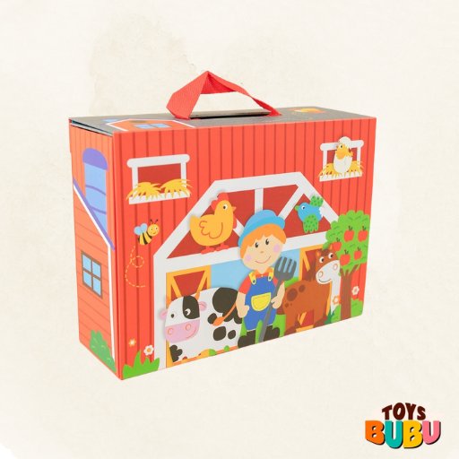 Case Farm Play Set Lacing Toy - Open-Ended Scene