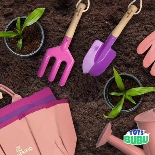 Kids Gardening Tool Set – Princess Pink Outdoor Kit with Tote & Tools