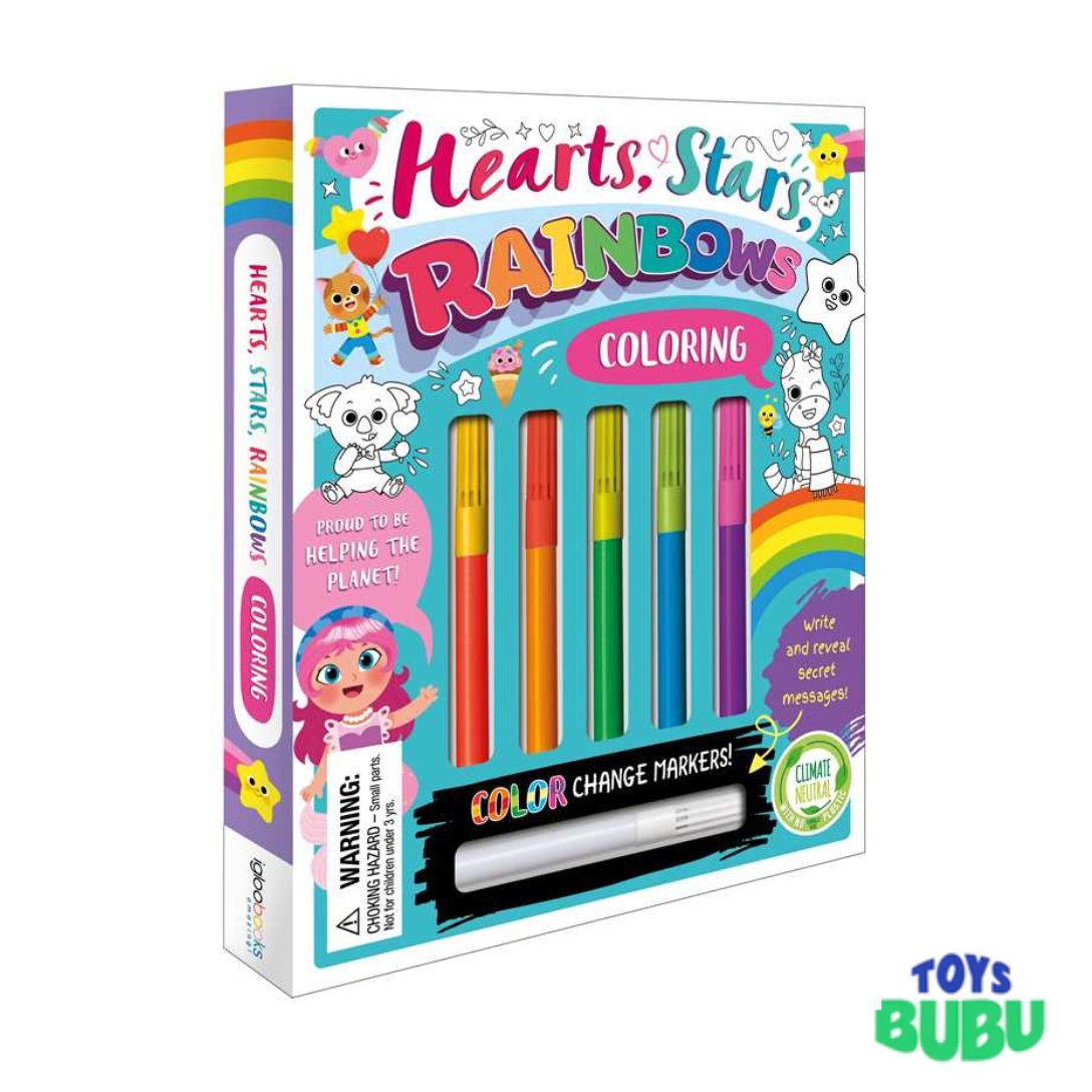 Hearts Stars Rainbows Coloring Set for Kids – Cute Creative Activity Kit (IglooBooks)