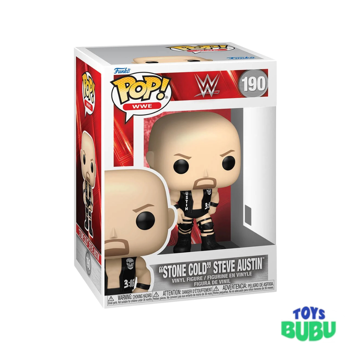 Stone Cold Steve Austin Funko Pop #190 – WWE Vinyl Figure Collectible - 3.75 inches (9.4 cm) tall