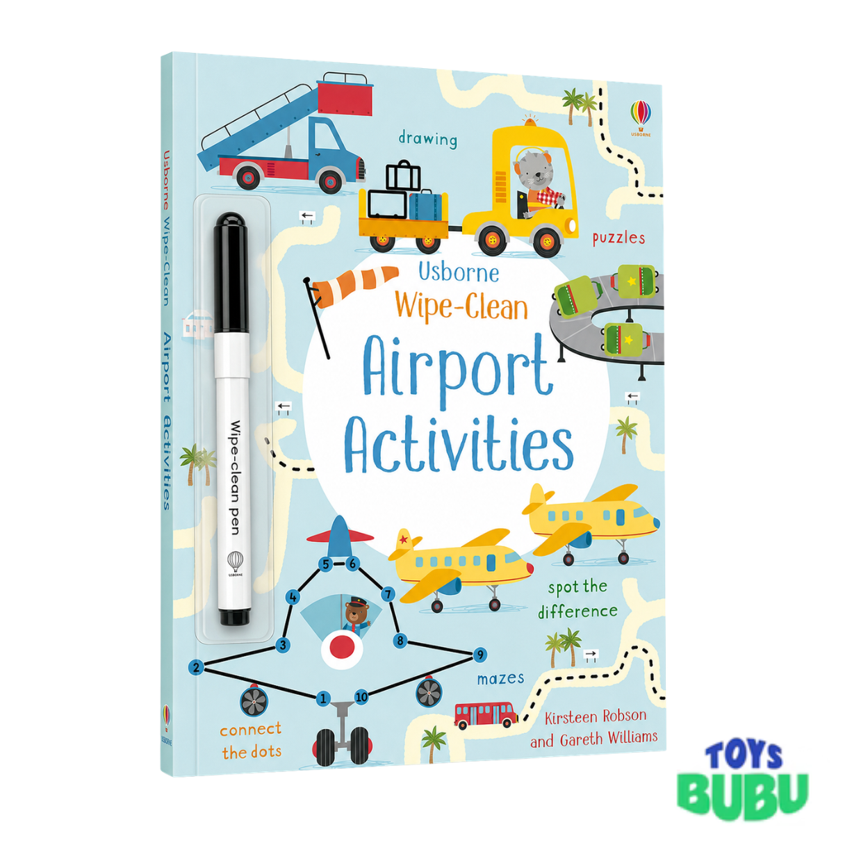 Wipe-Clean Activity Books for Kids – Airport, Unicorn & Aquarium Reusable Learning Set (Usborne)