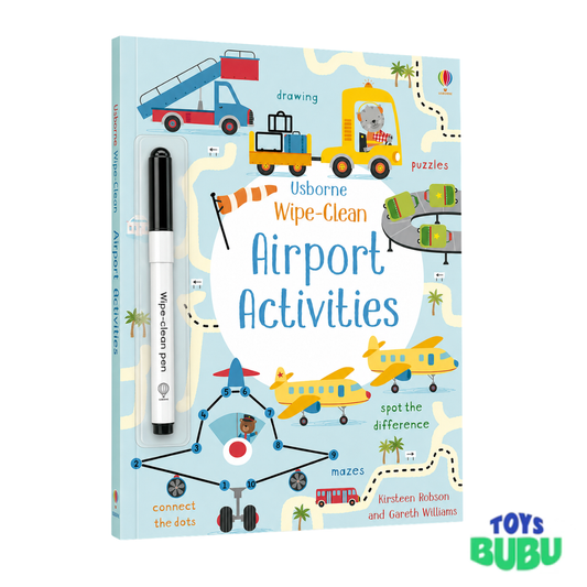 Wipe-Clean Activity Books for Kids – Airport, Unicorn & Aquarium Reusable Learning Set (Usborne)