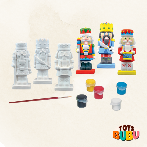 Holiday Nut Crackers - 3 Pack Plaster Paint Kit