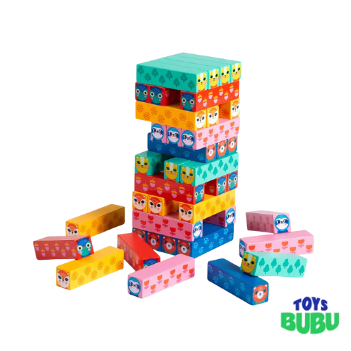 Mudpuppy - Wild Wobble! Wooden Tumbling Tower