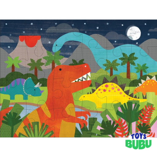 Dinosaur Kingdom 24-Piece Floor Puzzle - Big Jigsaw Activity for Kids