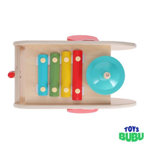 Wooden 5-in-1 Elephant Music Toy by Petit Collage