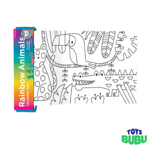Mudpuppy - Rainbow Animals Mini Coloring Roll