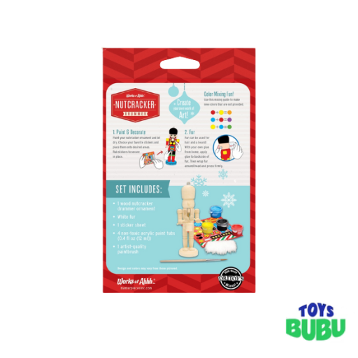 Nutcracker Drummer Ornament Wood Paint Kit