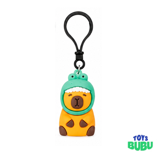 Capybara Character Keychain – Assorted Collectible PVC Clip-On Keychain (Sold Individually)