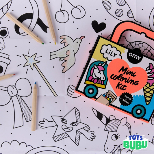 Unicorn Mini Coloring Kit for Kids – Portable Travel Art Set with Crayons & Poster (Ages 3–7)